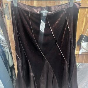 bebe Brown Velvet Panel Maxi Skirt